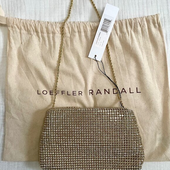Loeffler Randall Jolene Gold Diamanté Bow Clutch – NWT - Picture 6 of 7